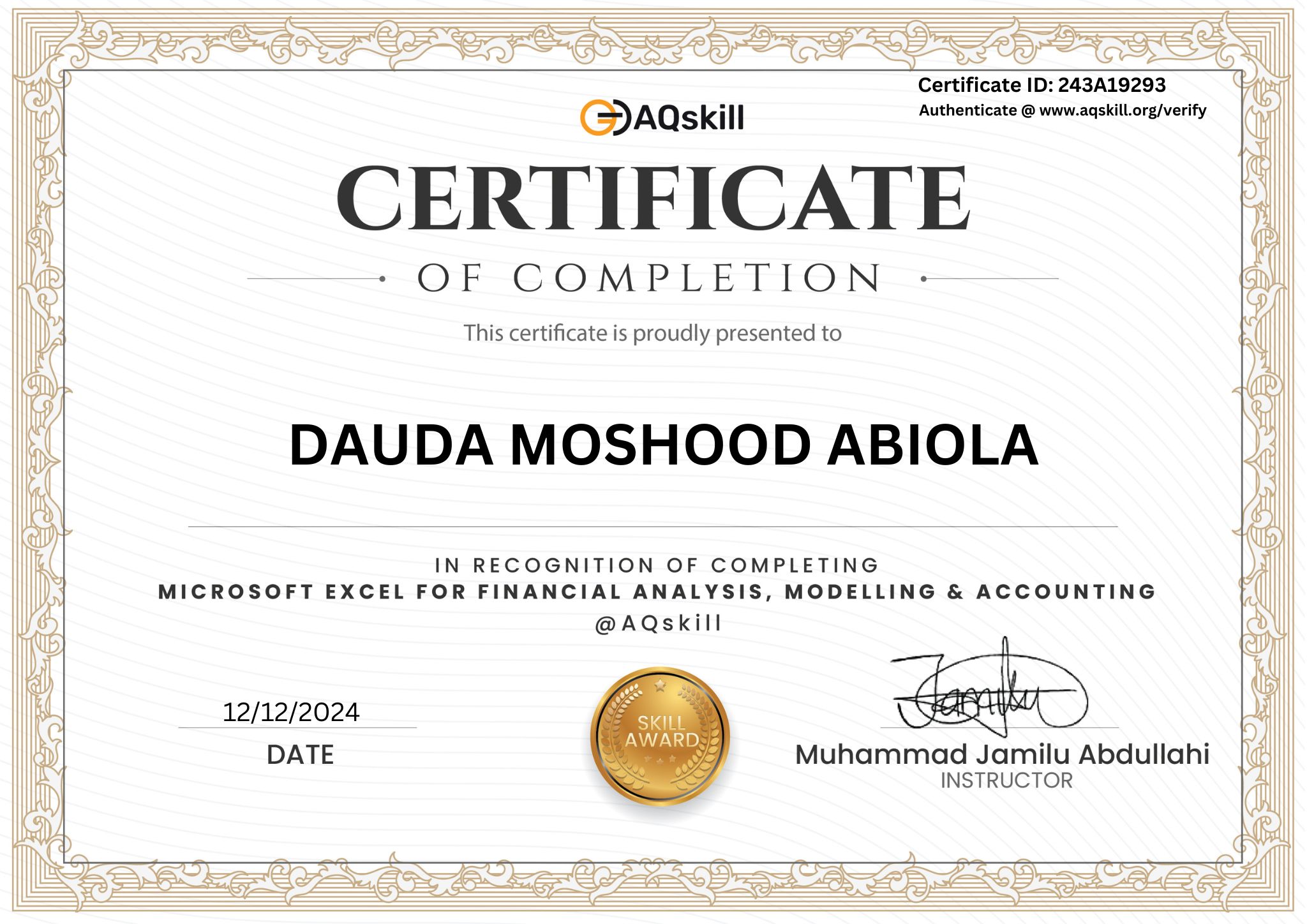Certificate Image